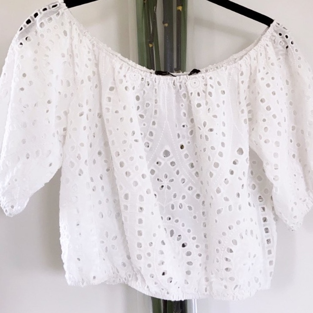 Zara crochet eyelet top
